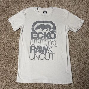 Ecko Unltd Raw & Uncut T-Shirt Mens XL Gray Graphic Rhino Streetwear Tee